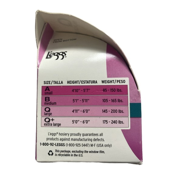 Leggs Silken Mist Black Control Top Tights Size Q/Large NWT - Picture 4 of 5